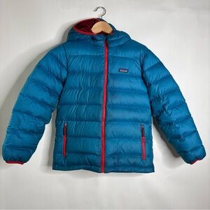 Patagonia Boys' Hi-Loft Down Sweater Hoody size XL 14
